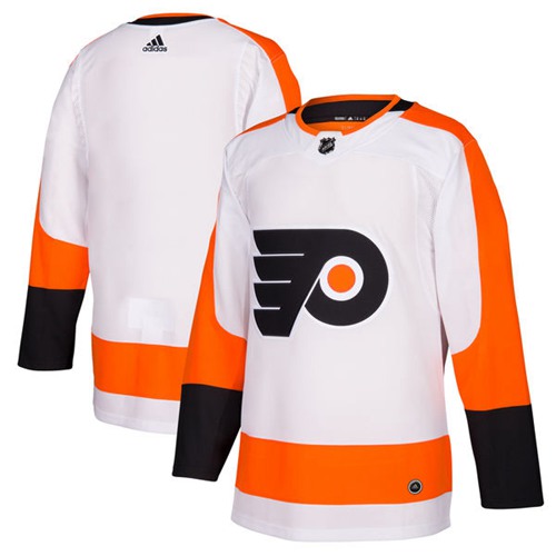 Adidas Flyers Blank White Road Authentic Stitched NHL Jersey - Click Image to Close